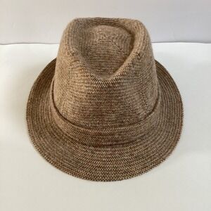 VTG Kangol Rabbit Hair Tweed Fedora Hat Mens Sz M Made In England